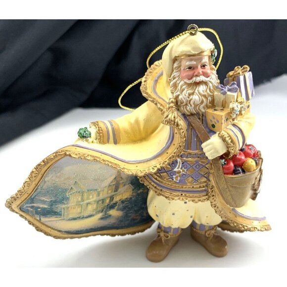 Thomas Kinkade Old World Santa Christmas Snowfall Santa Ornament 4" Vintage - Picture 1 of 6